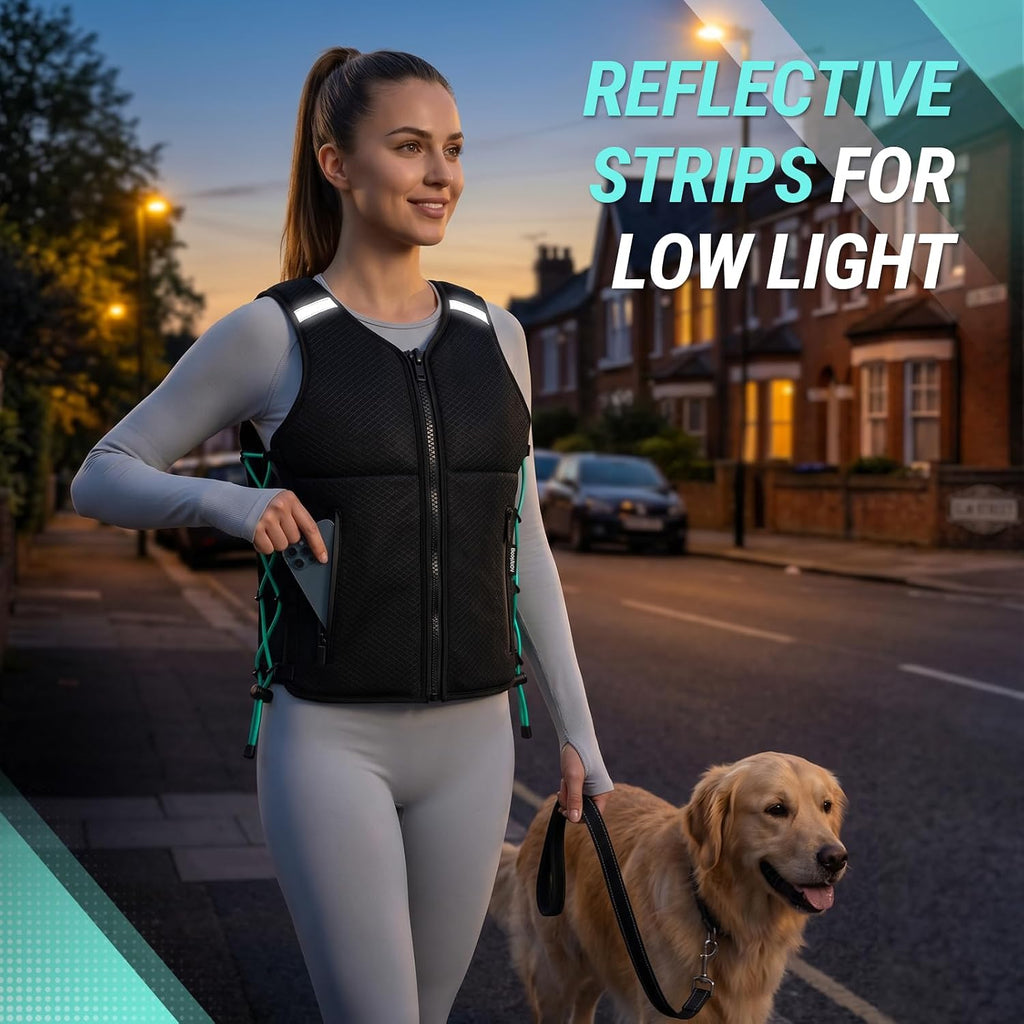 Bosynoy Adjustable Weighted Vest for Women Men, 1-10 lb Removable Weights