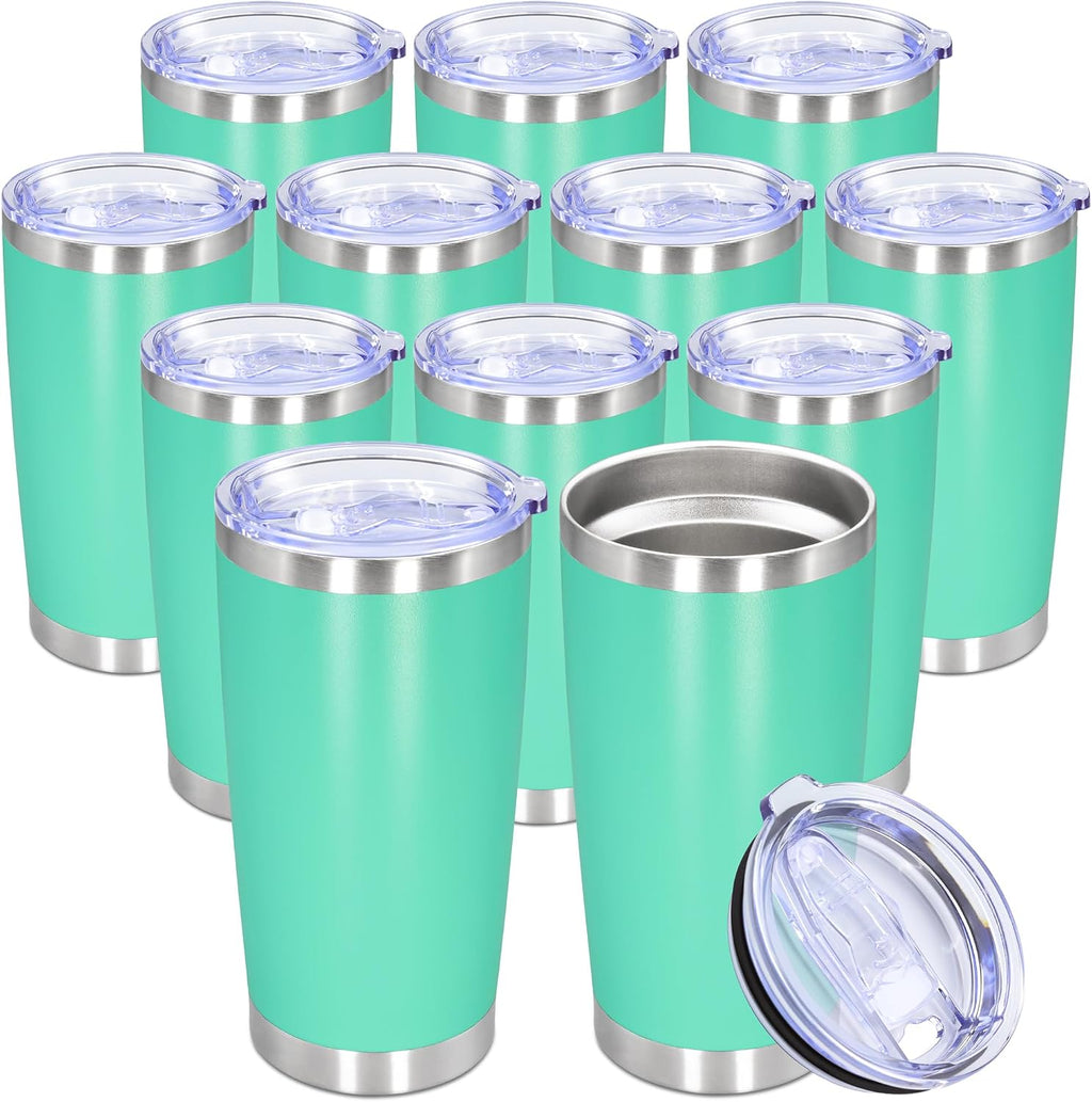 20oz Tumbler Stainless Steel Tumbler Coffee Tumbler with Lid Light Blue, 12P