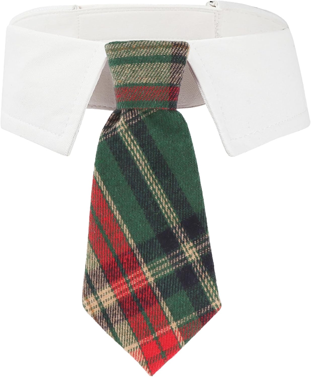 ADOGGYGO Fall Dog Necktie, Orange Plaid Thanksgiving Dog Tie Collar, Small