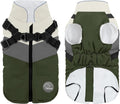 Warm Dog Winter Coat,Waterproof Dog Jacket with Built-in Harnes (Green, L)