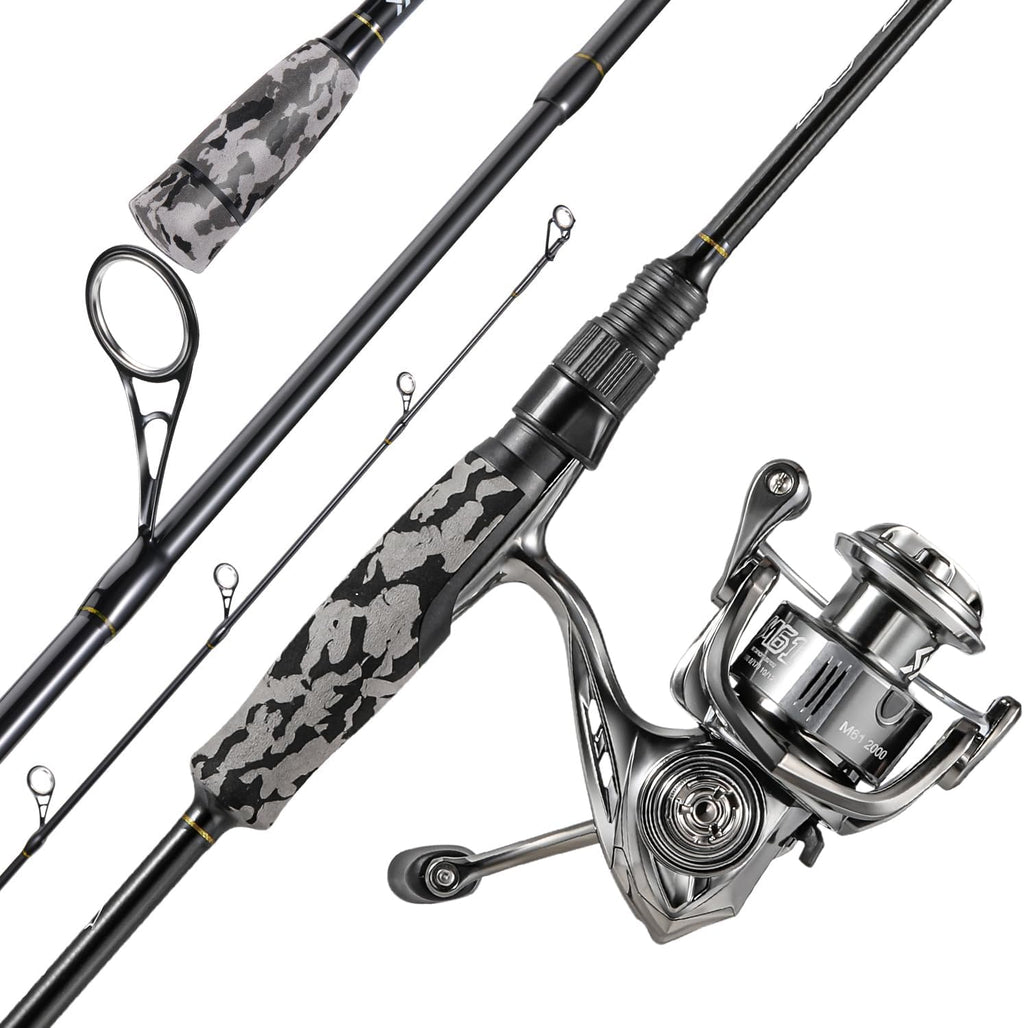 Sougayilang Fishing Rod and Reel Combo, Stainless Steel Guides Fishing Pole with Spinning Reel Combo for Bass Fishing