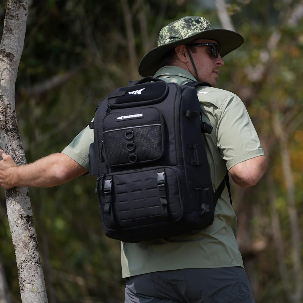 KastKing KarryAll Fishing Backpack with Rod Holder 4 Tackle Boxes, 40/26L