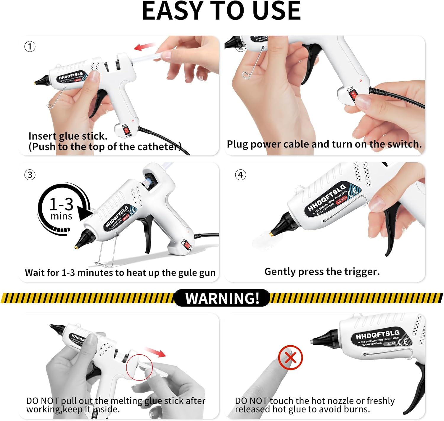 Hot Glue Gun Kit with 30 Sticks, 60/120W Full Size Dual Power Glue Gun