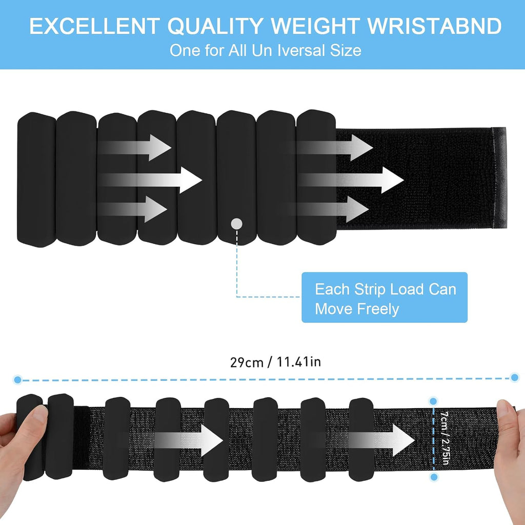 Wrist Weights Set of 2, Wearable Arm & Leg Weights for Women & Men, Adjustable Wrist Ankle Weights for Walking, Yoga, Swimming, Gym, 2lb