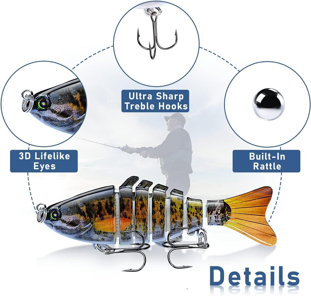 Multi-Segmented Fishing Lures, Glide Swim Bait Lure for Bass Fishing Stuff