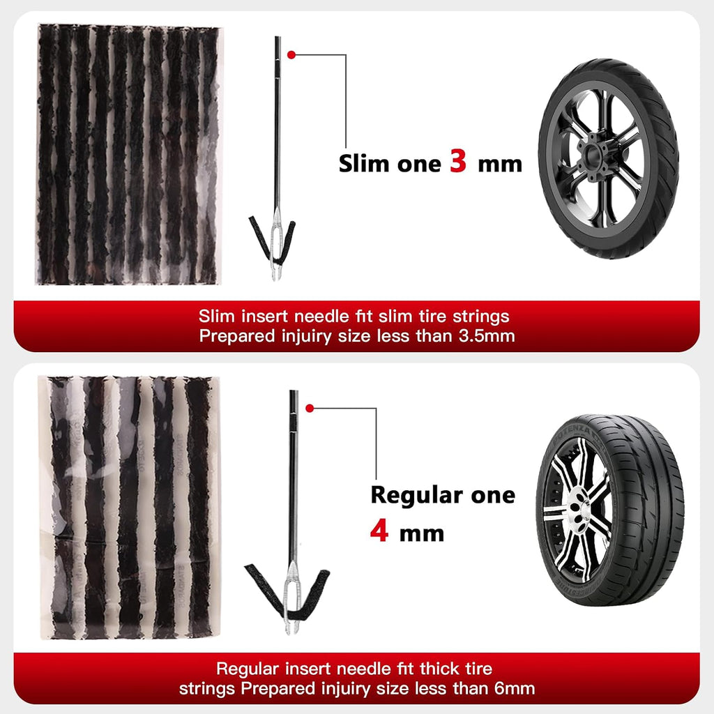 SUNSOUL Tire Repair Kit - 40PCS Heavy Duty Tire Plug Kit with Storage Bag, Universal Zinc Alloy Puncture Repair Tools for Car, Motorcycle, Truck, ARB, ATV, UTV, Tractor, RV, SUV, Trailer