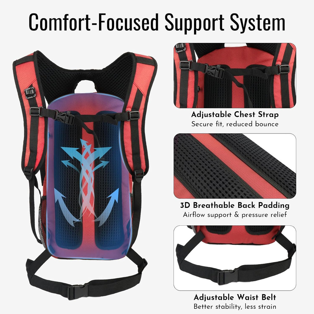 Zavothy 20L Multipurpose Hiking Backpack with 3L Water Bladder – Durable Hydration Backpack with Insulated Bladder Compartment, Hidden Helmet Holder & Rain Cover – for Hiking, Commuting, and Camping