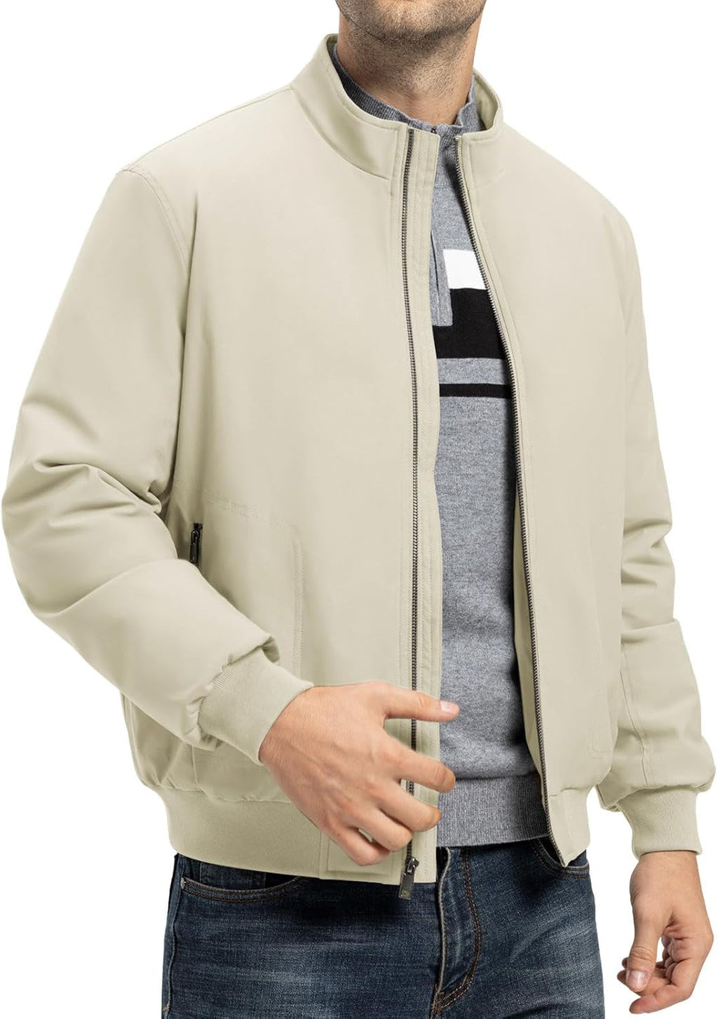 TBMPOY Men's Winter Jackets Bomber Padded Casual Windbreaker Warm Fall Coat