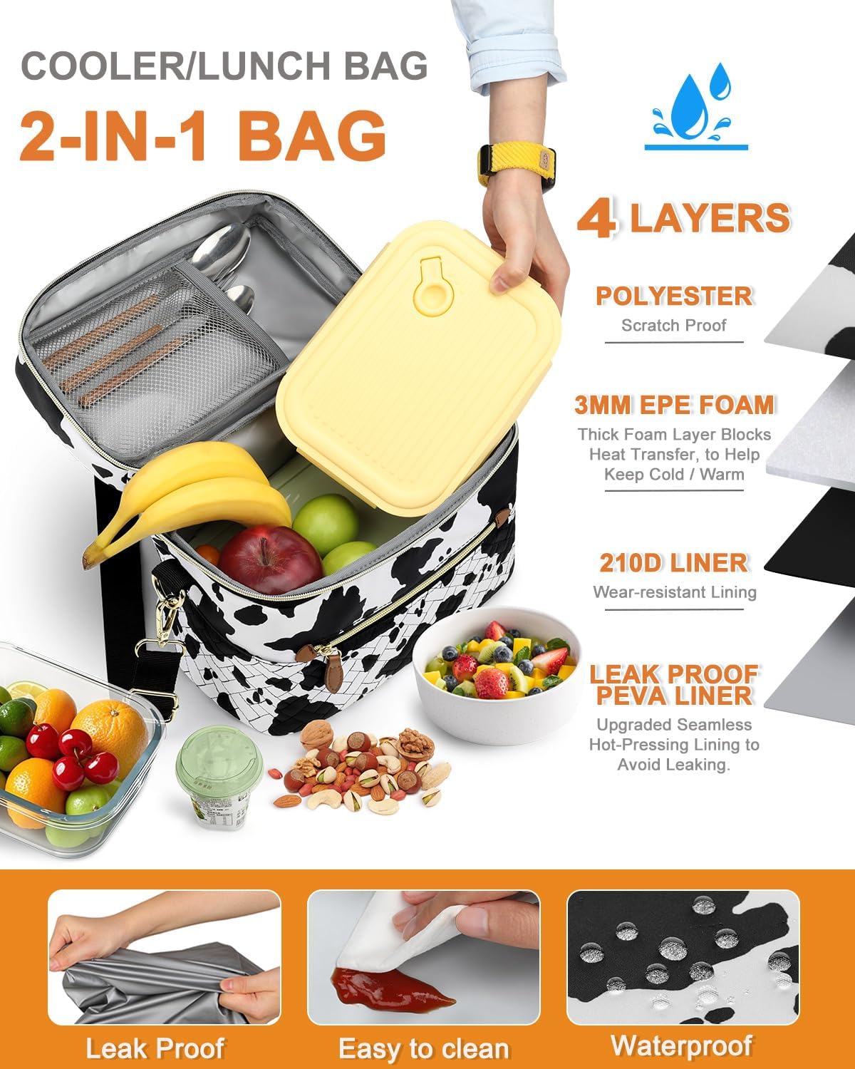 Capolo Lunch Bag for Women Men Insulated Lunch Tote Leakproof Lunchbox Bags