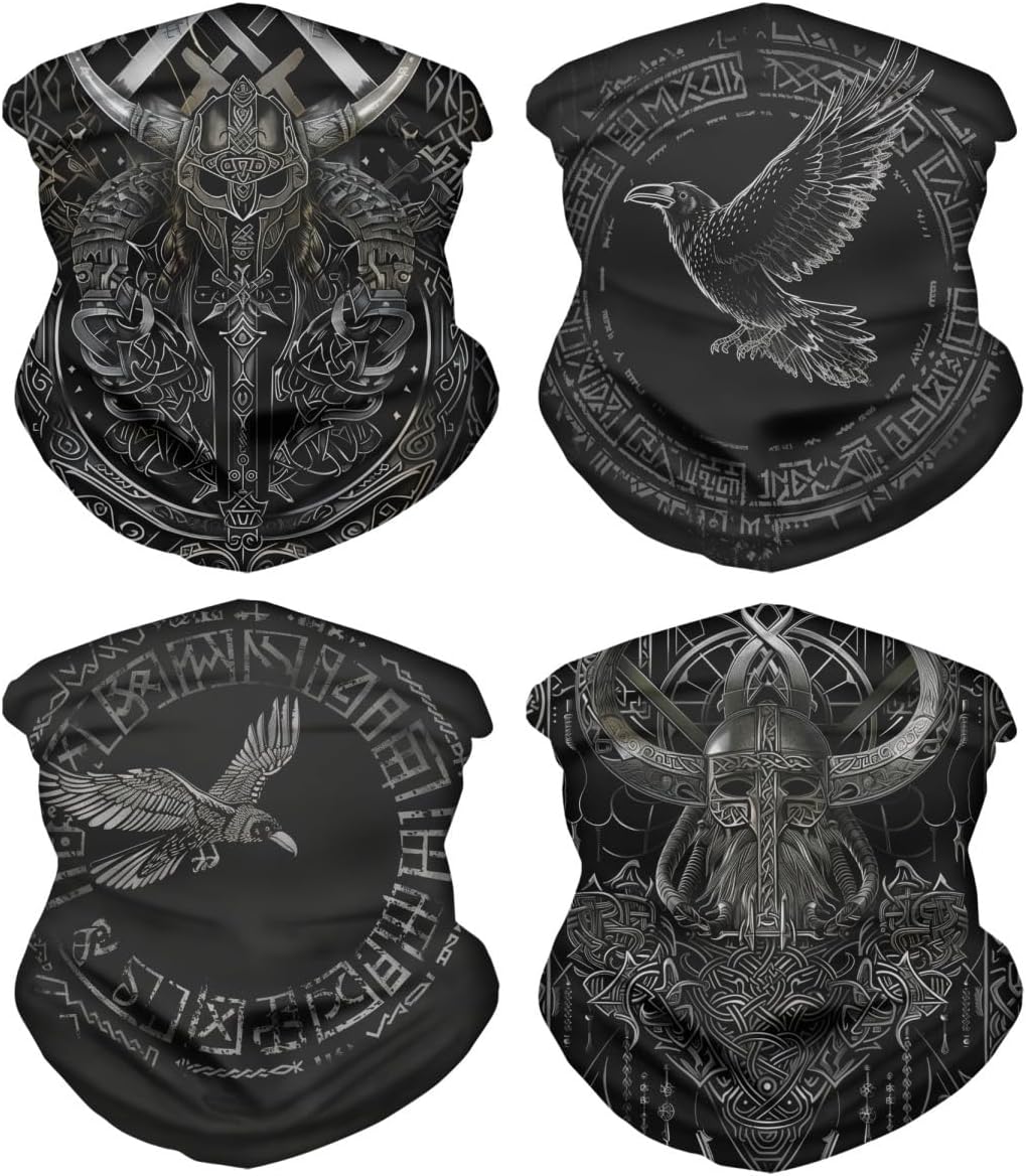 Cool Skull Face Bandanas Sports Casual Headwear Viking Neck Gaiter