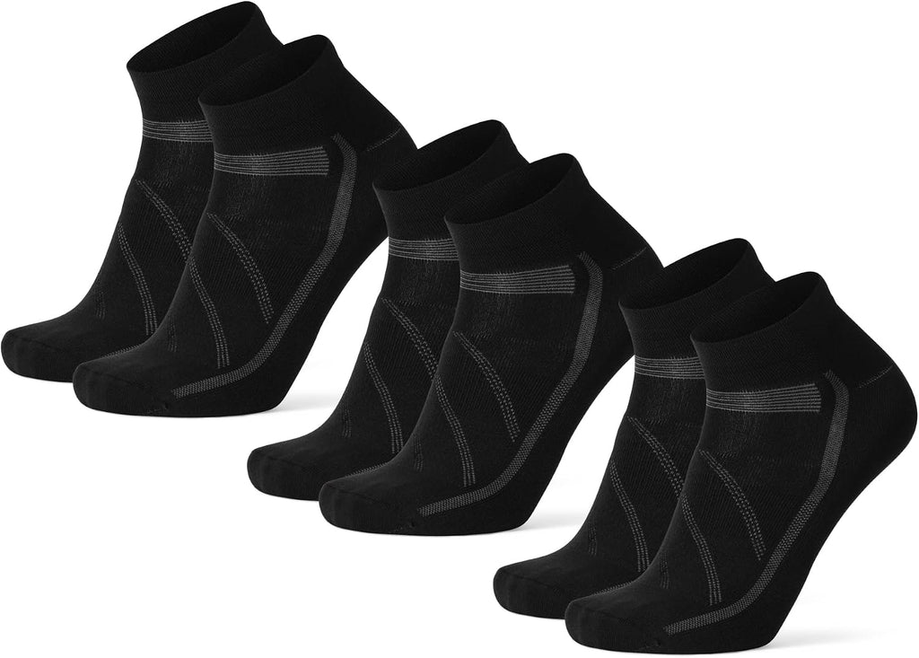 DANISH ENDURANCE Low-Cut Cycling Socks, Fast-Dry, Men & Women, 3-Pack