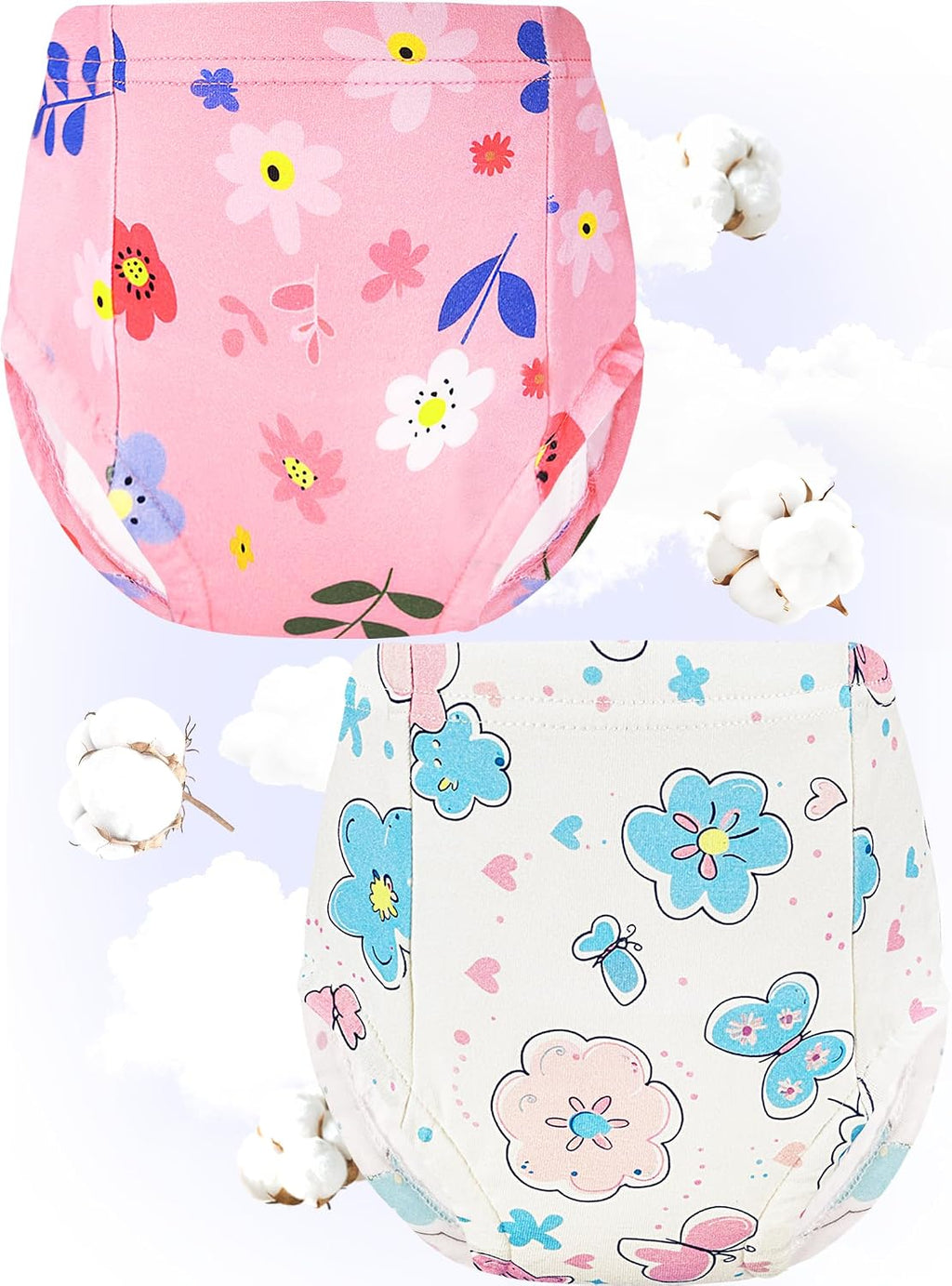 Potty Training Underwear Girls Toddler Upairy Reusable Flower Size 4-5T