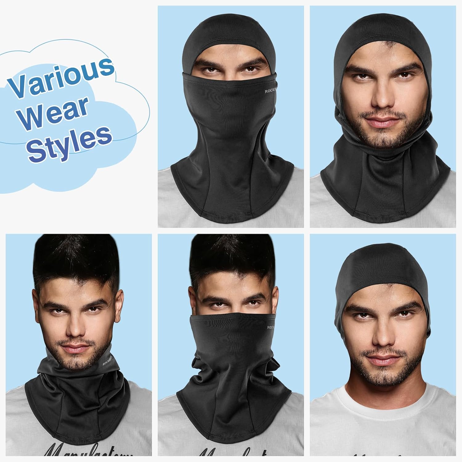 ROCKBROS Ski Mask Balaclava Cold Weather Scarf Thermal Winter Neck