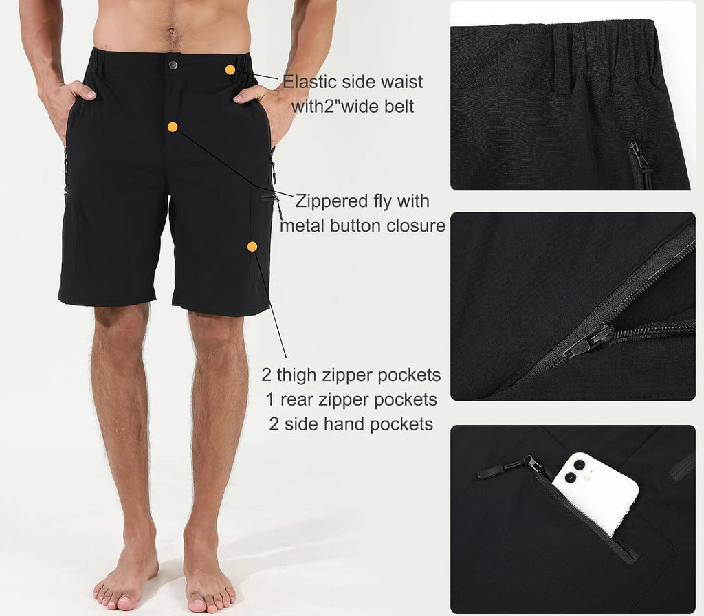 Suwangi Mens Hiking Cargo Shorts Casual Travel Tactical Short for Men