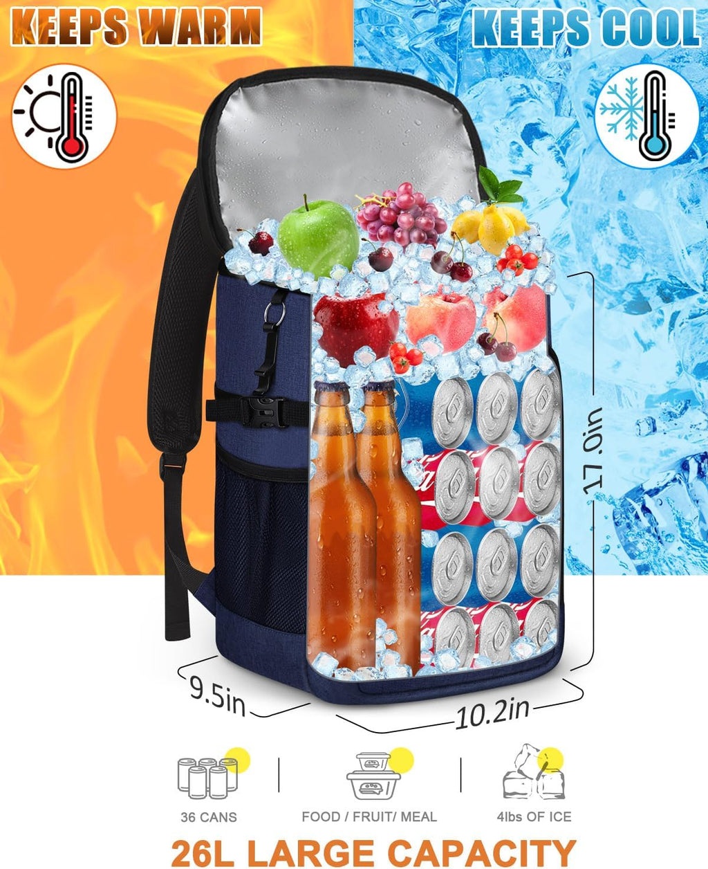 Capolo Cooler Backpack Insulated Leak Proof for Women Men Soft Cooler Bag