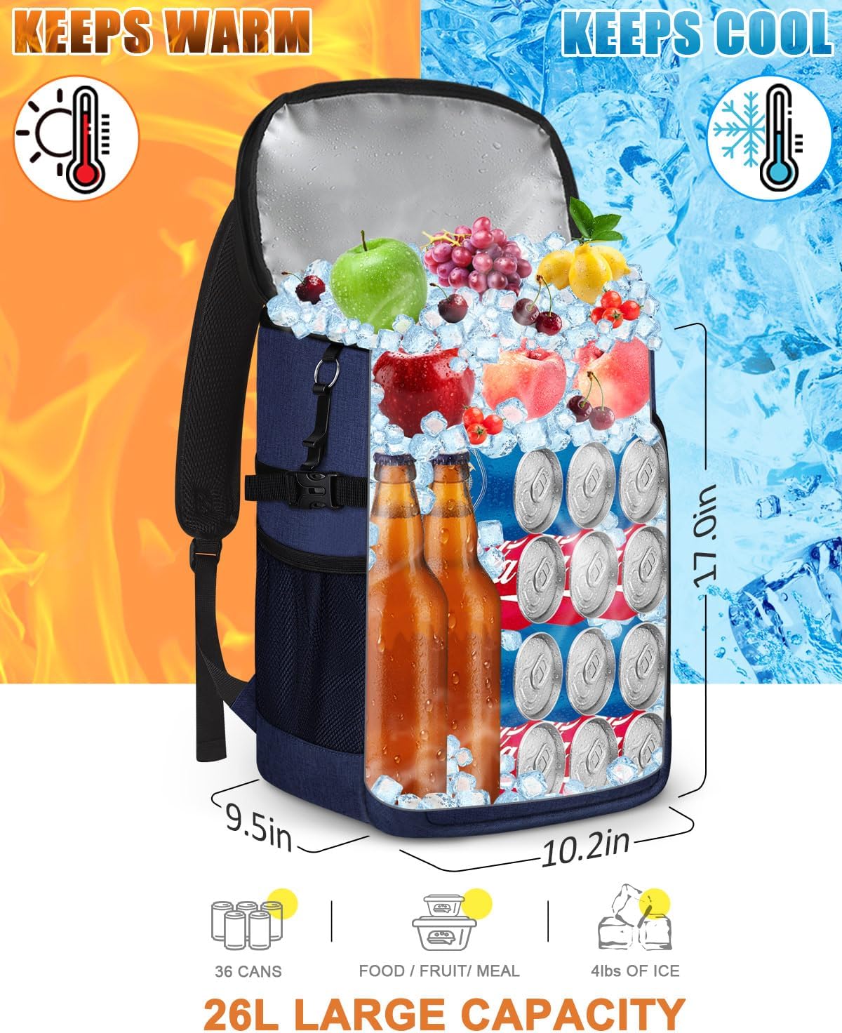 Capolo Cooler Backpack Insulated Leak Proof for Women Men Soft Cooler Bag
