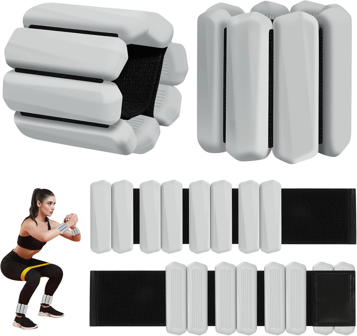 Wrist Weights Set of 2(1Lbs Each), Adjustable Wrist and Ankle Weights for Women and Men, Wearable Arm & Leg Weights Set for Walking, Yoga, Swimming, Cardio, Aerobics, Gym