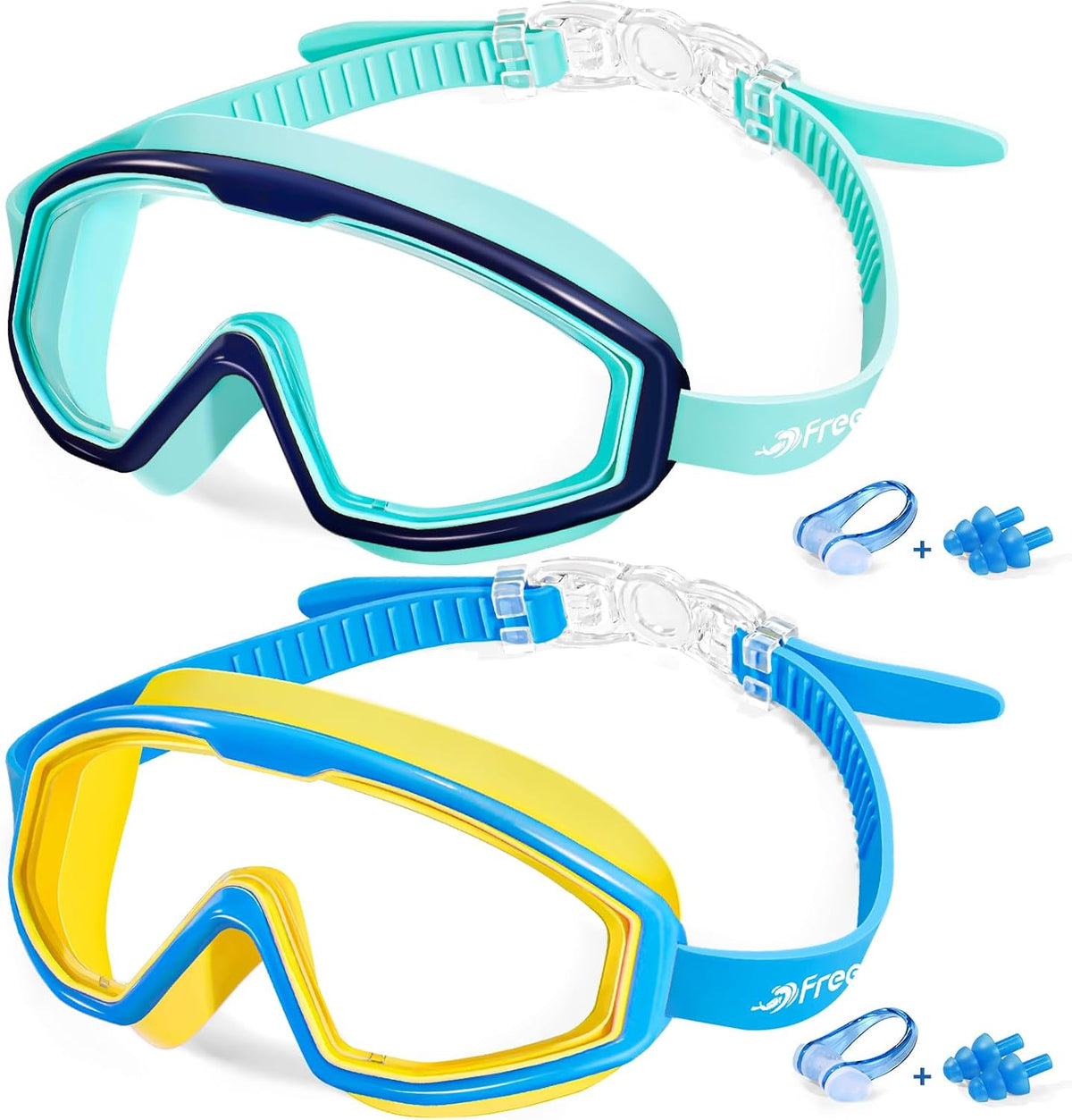 Freela Goggles for Kids Toddler 3-15, Anti Fog No Leak Clear Swim Goggles for Boys Girls Pool Beach Swimming