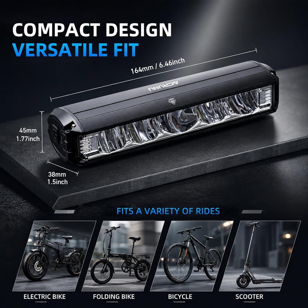 3250 Lumen Rechargeable Bike Lights for Night Riding with Tail Light