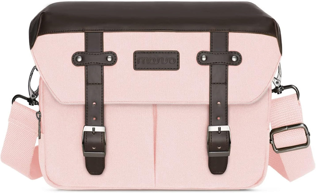 MOSISO Camera Case Crossbody Shoulder Messenger Photography Bag, Pink