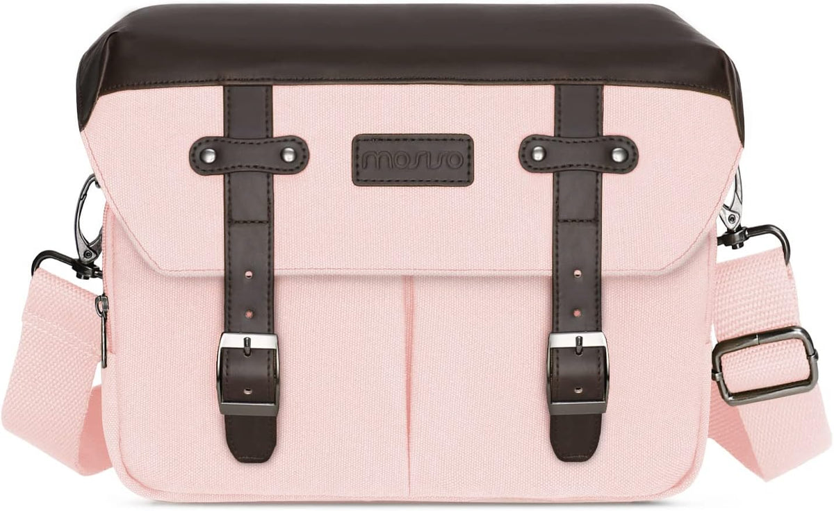 MOSISO Camera Case Crossbody Shoulder Messenger Photography Bag, Pink