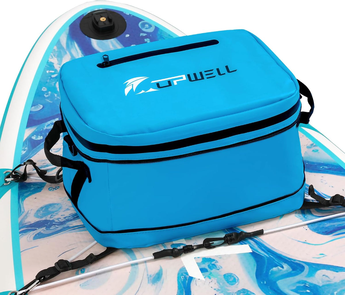 UPWELL Paddle Board Accessories, Waterproof SUP Cooler Bag with TPU Zipper, PVC Dry Bag, 30 Cans Surf Kayak Cooler Bag for Paddle Board, Kayak