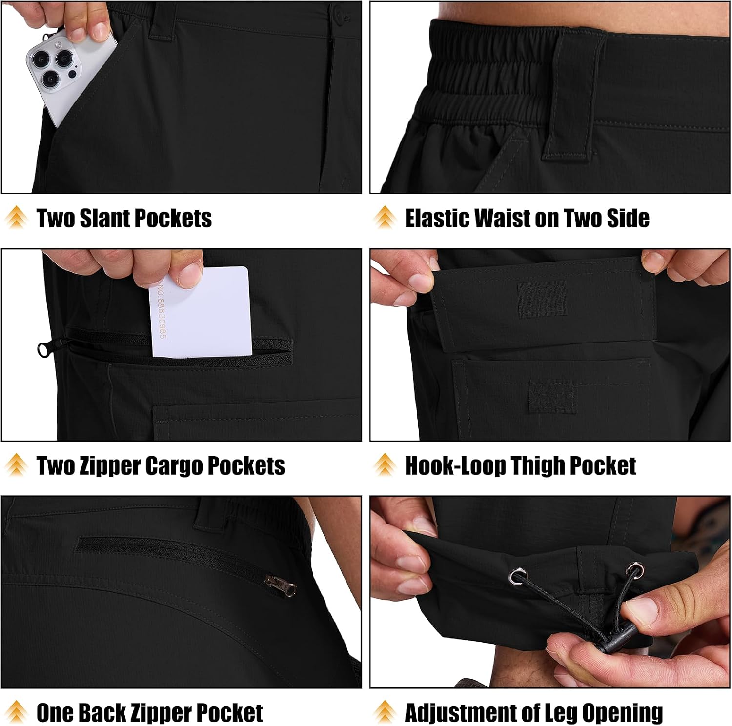 Mens Hiking Pants Cargo Safari Pants for Men Zip Off Outdoor Convertible