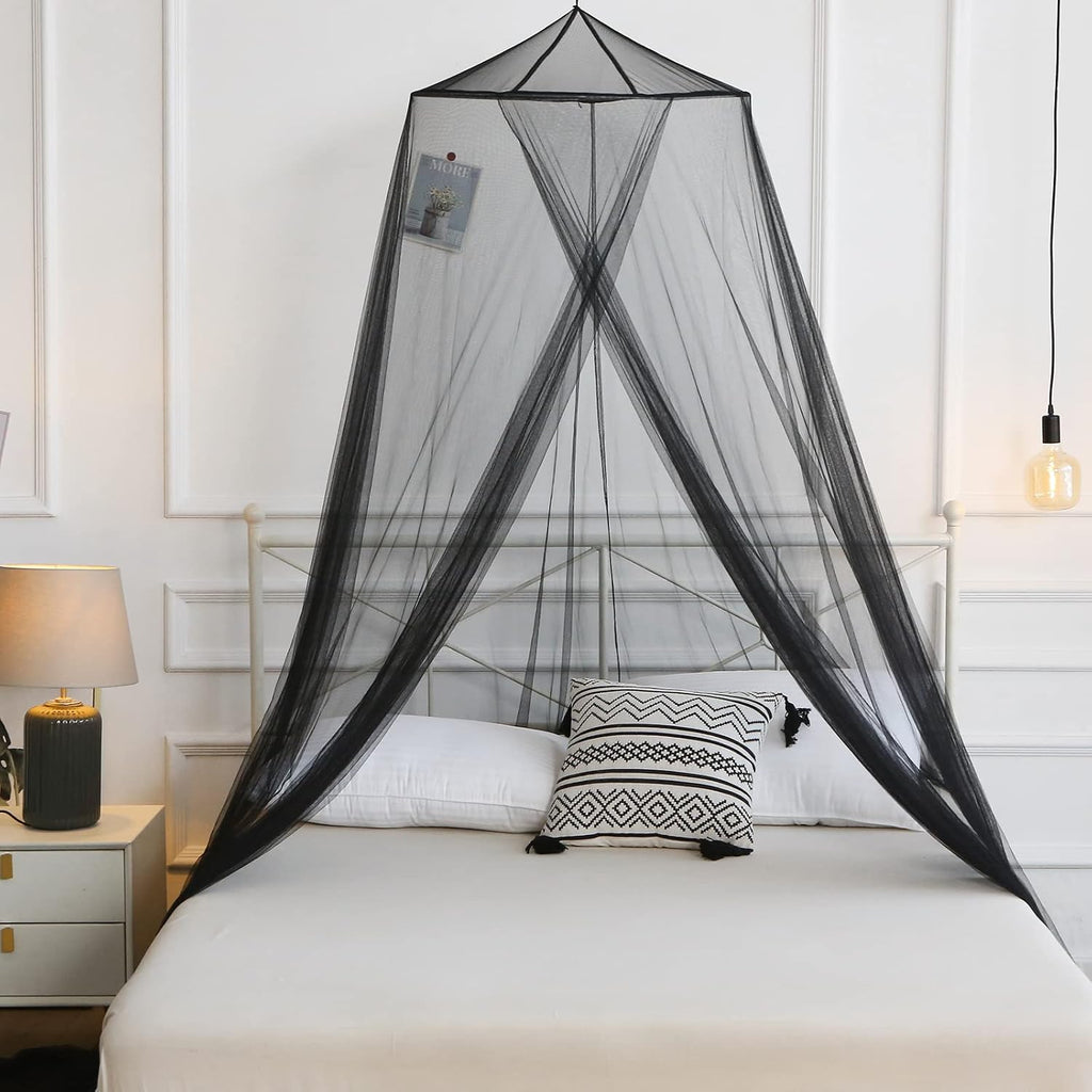 Mosquito Net Bed Canopy for Girls Black Bed Curtains Tent Twin Queen Size