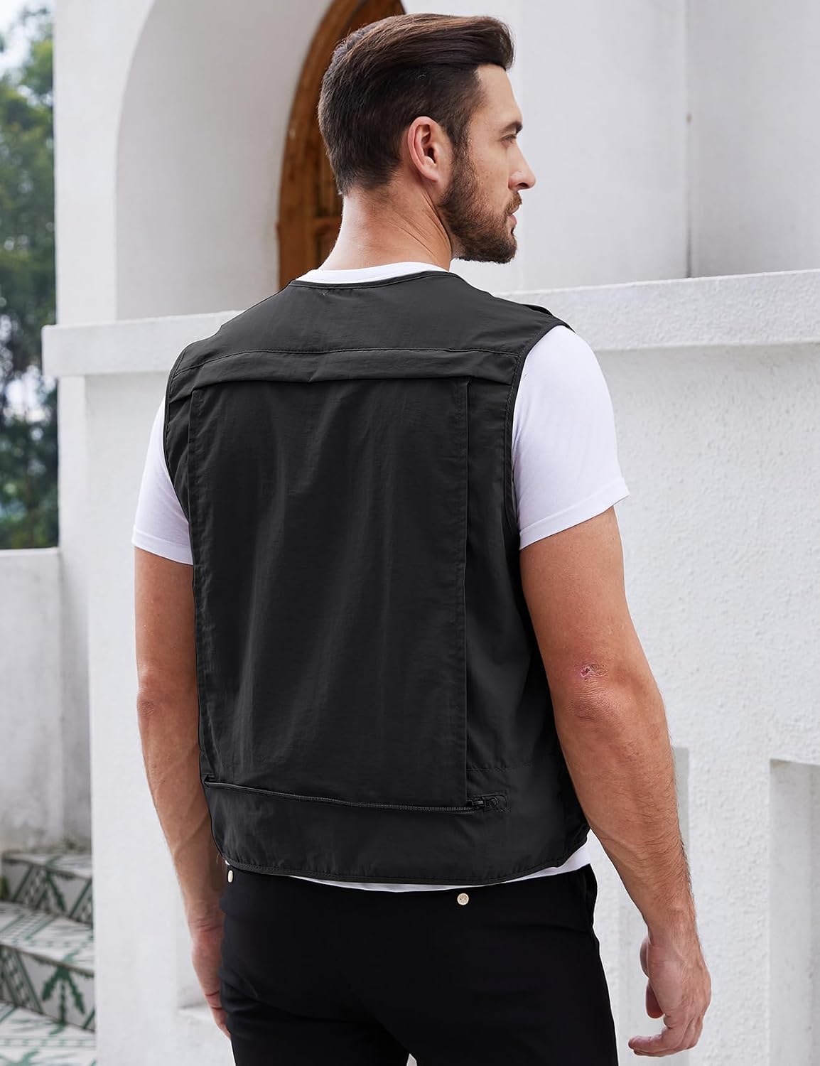 Gihuo Mens Fishing vest for Safari Utility Cargo with Pockets