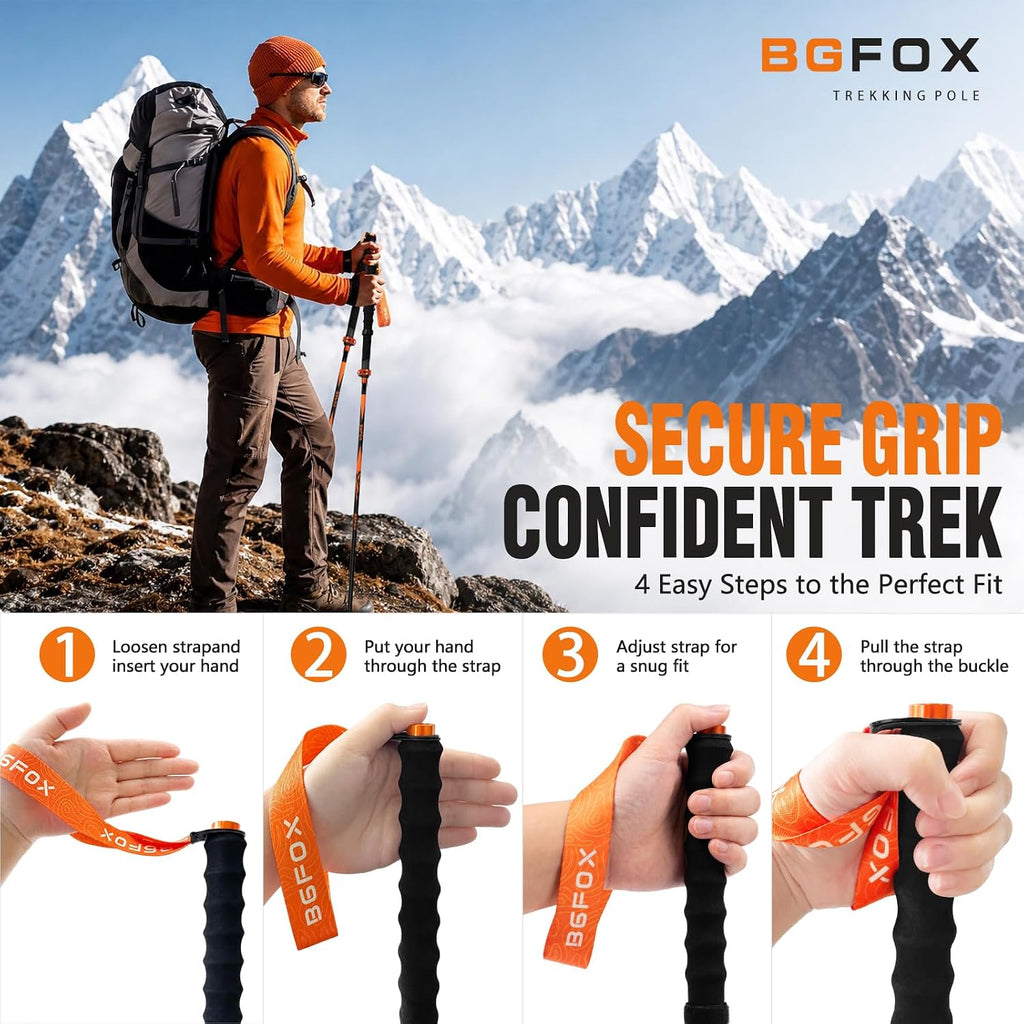 3K Carbon Fiber Trekking Poles for Hiking,Lightweight Walking Sticks