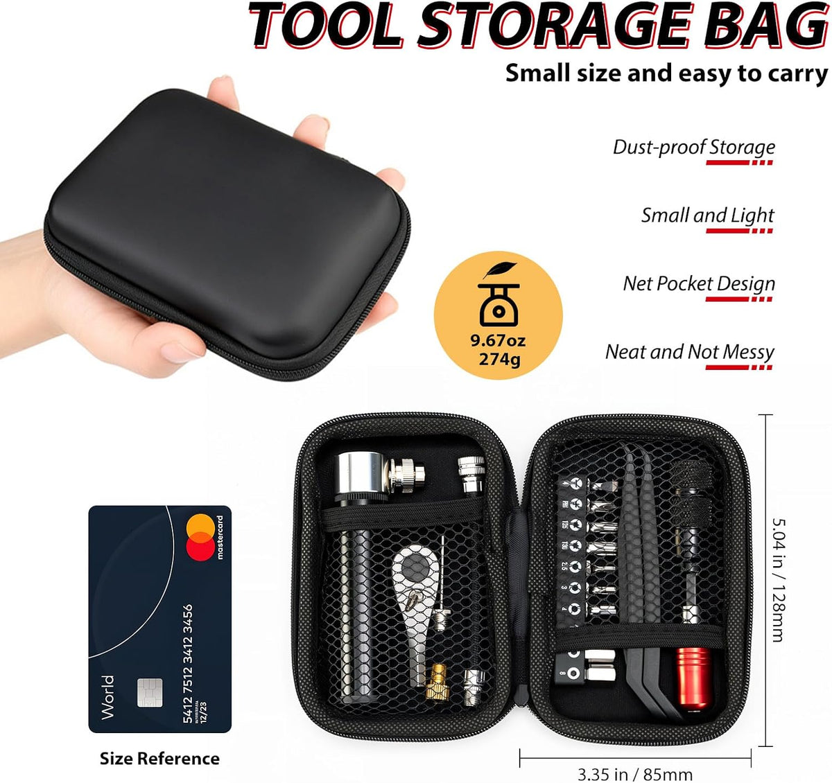 Bike Repair Tool Kit with Mini Pump in Portable Multifunction Tool Set