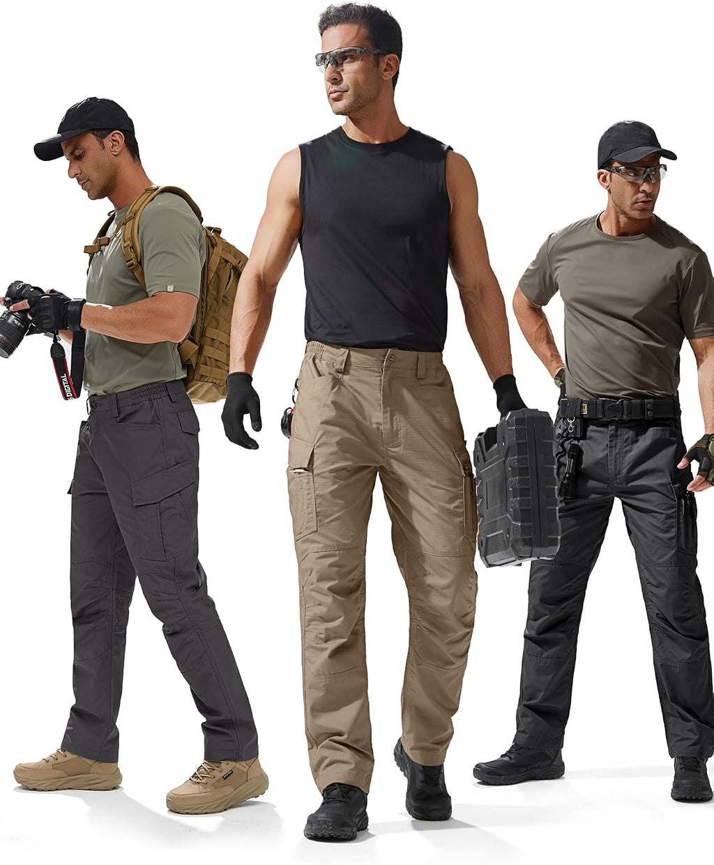 FREE SOLDIER Men's Tactical Pants Ripstop Work Cargo Hiking Pants