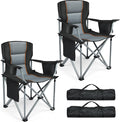 Camping Chairs, 2 Pack Oversized Heavy Duty Fully Padded Folding Chairs