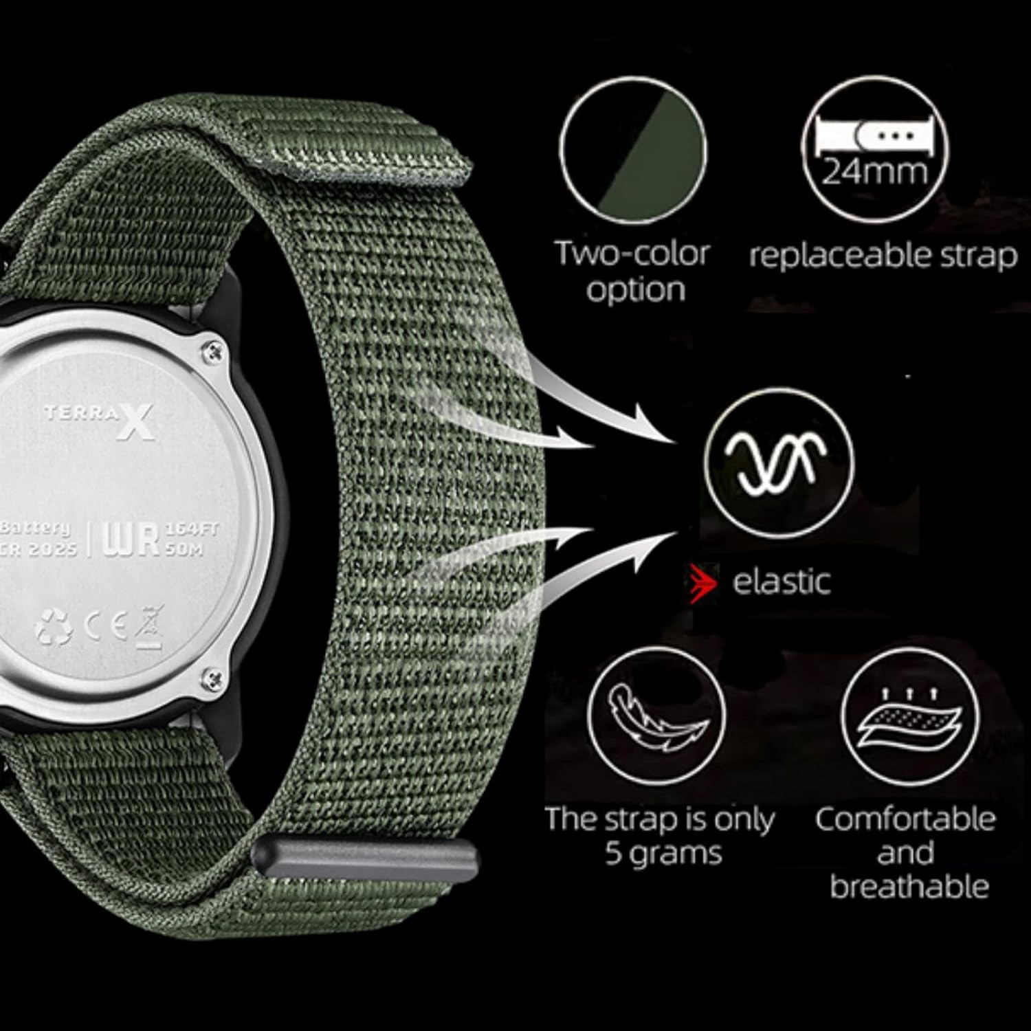 Digital Watch for Men Tactical Military Waterproof Sports Wristwatch Nylon
