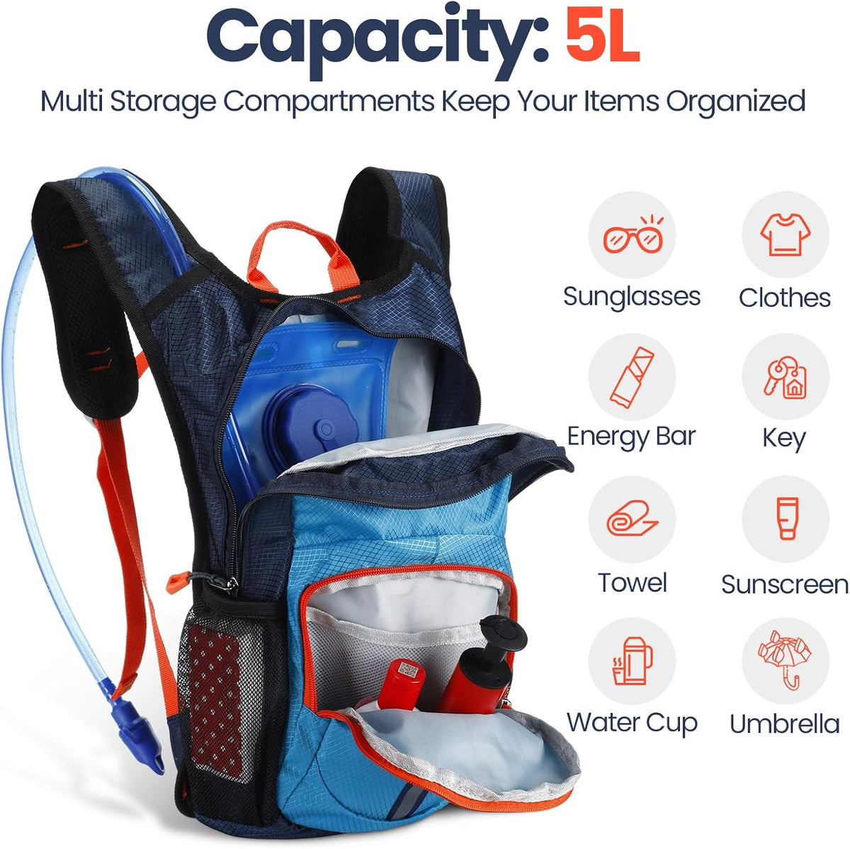 Shinylin 2 Pcs Kids Hydration Hiking Backpack