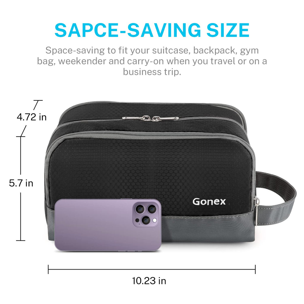 Gonex Travel Toiletry Bag for Men, Water Resistant Dopp Kit for Toiletries