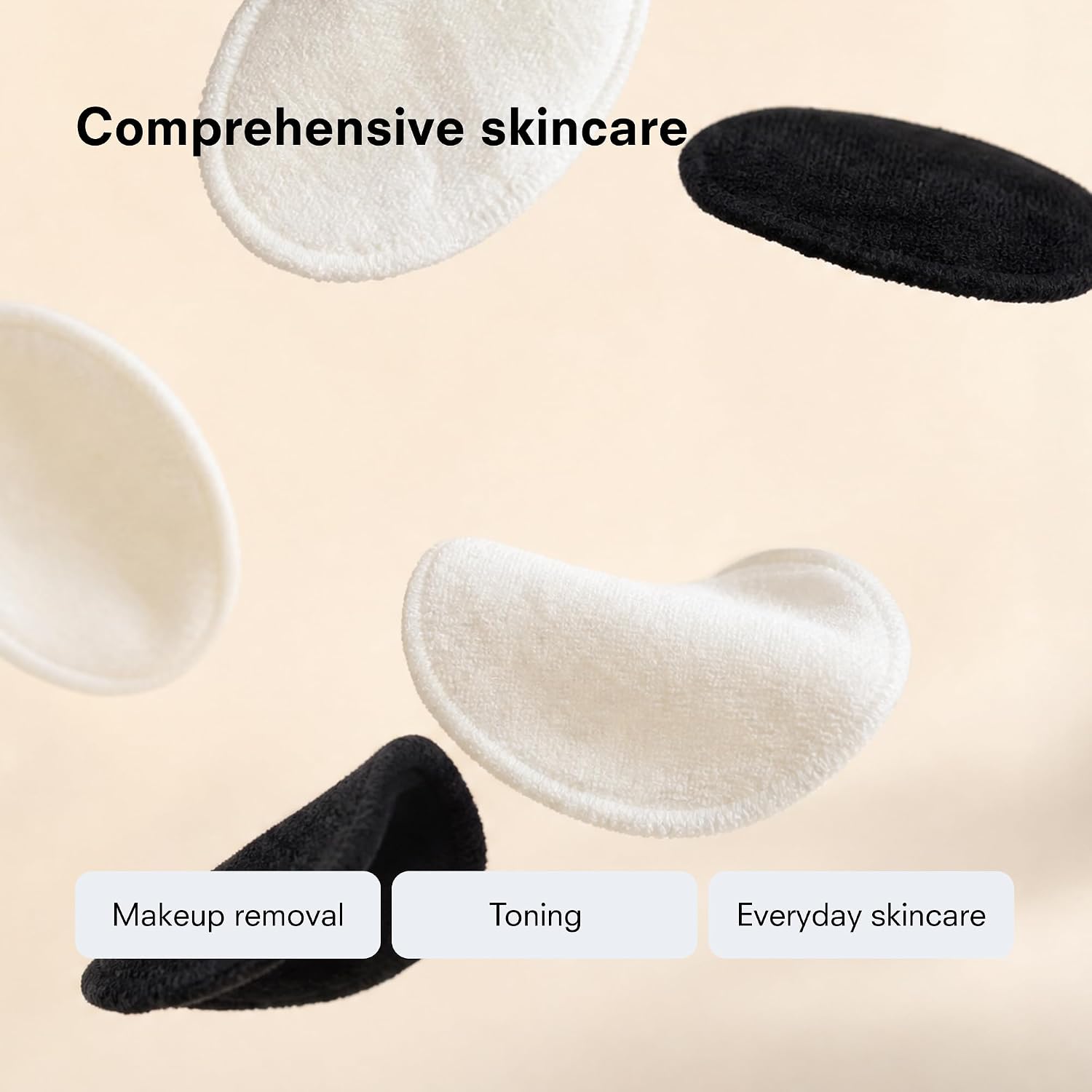 Public Goods Reusable Bamboo Cleansing Rounds | 14 Count Makeup Remover Pads with Cotton Mesh Wash Bag | Alternative to Disposable Cotton Rounds | Gentle, Machine Washable, Vegan Skincare Essential