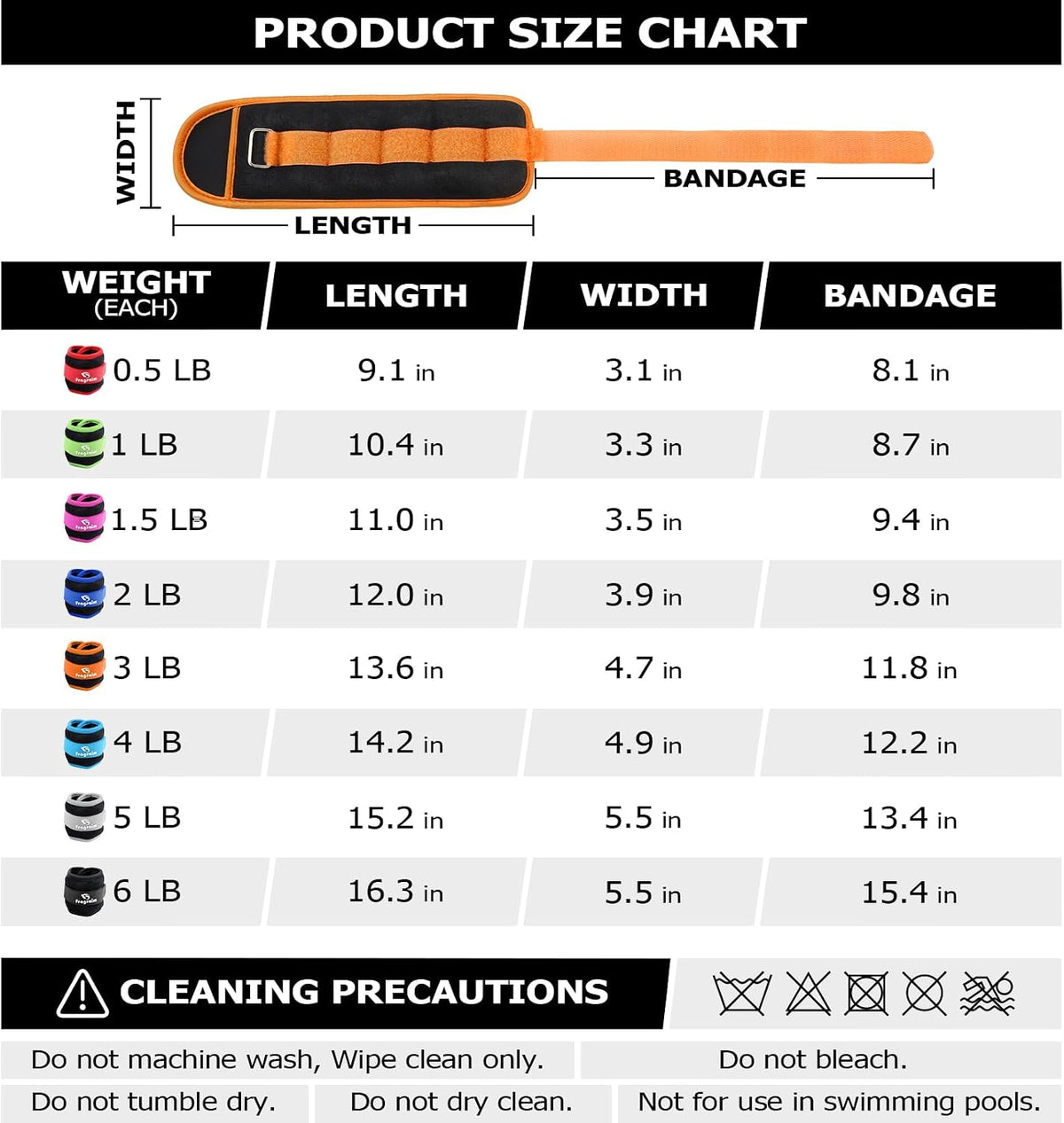 Ankle Weights for Women and Men - 1/2/3/4/6/8/10/12/15/20 LB Pair Options