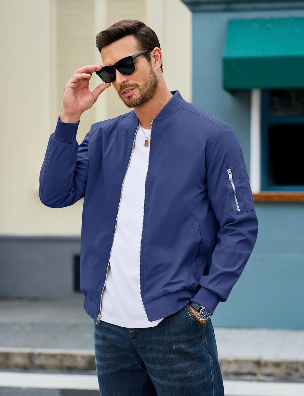 MAGCOMSEN Men's Bomber Jacket Lightweight Windbreaker Spring Fall Jacket