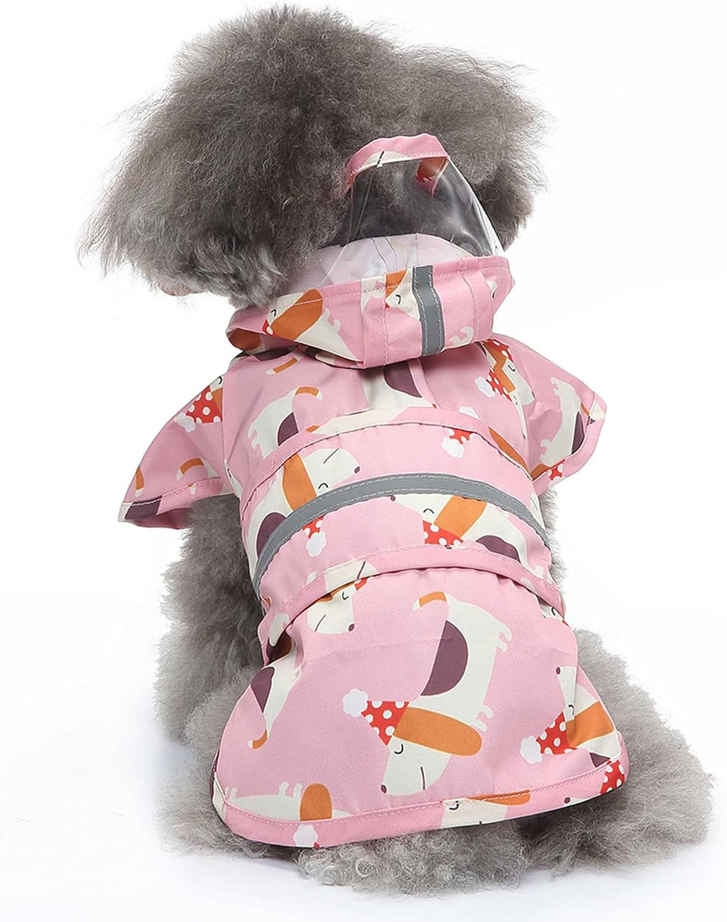 Dog Raincoat Hooded Reflective Waterproof Slicker Poncho