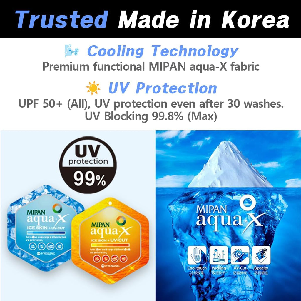 KOREA (Type G) UV Sun Protection Balaclava Half Face Mask - For Golf, Hiking, Running, Cycling & Outdoor Sports