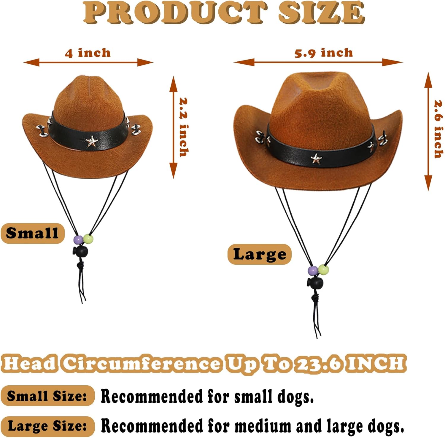 GOYOSWA Dog Halloween Costumes, Dog Cowboy Costume Halloween Pet Cowboy Hat Bandana Scarf for Small Medium Large Dogs Pets (Brown Hat & Red Bandana, Large)