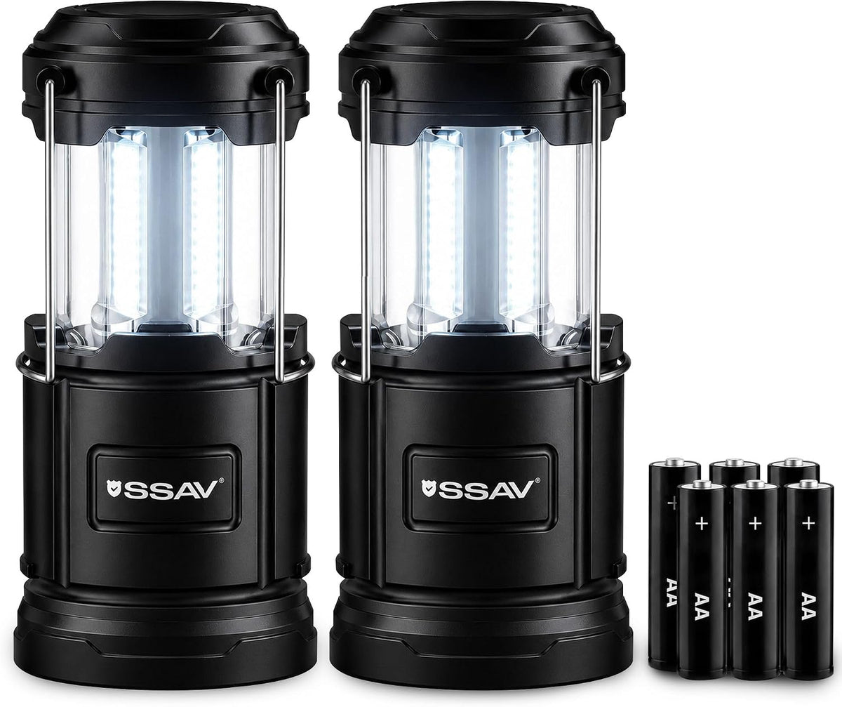 SSAV Battery Powered LED Lanterns (Batteries Included) (2 Pack)