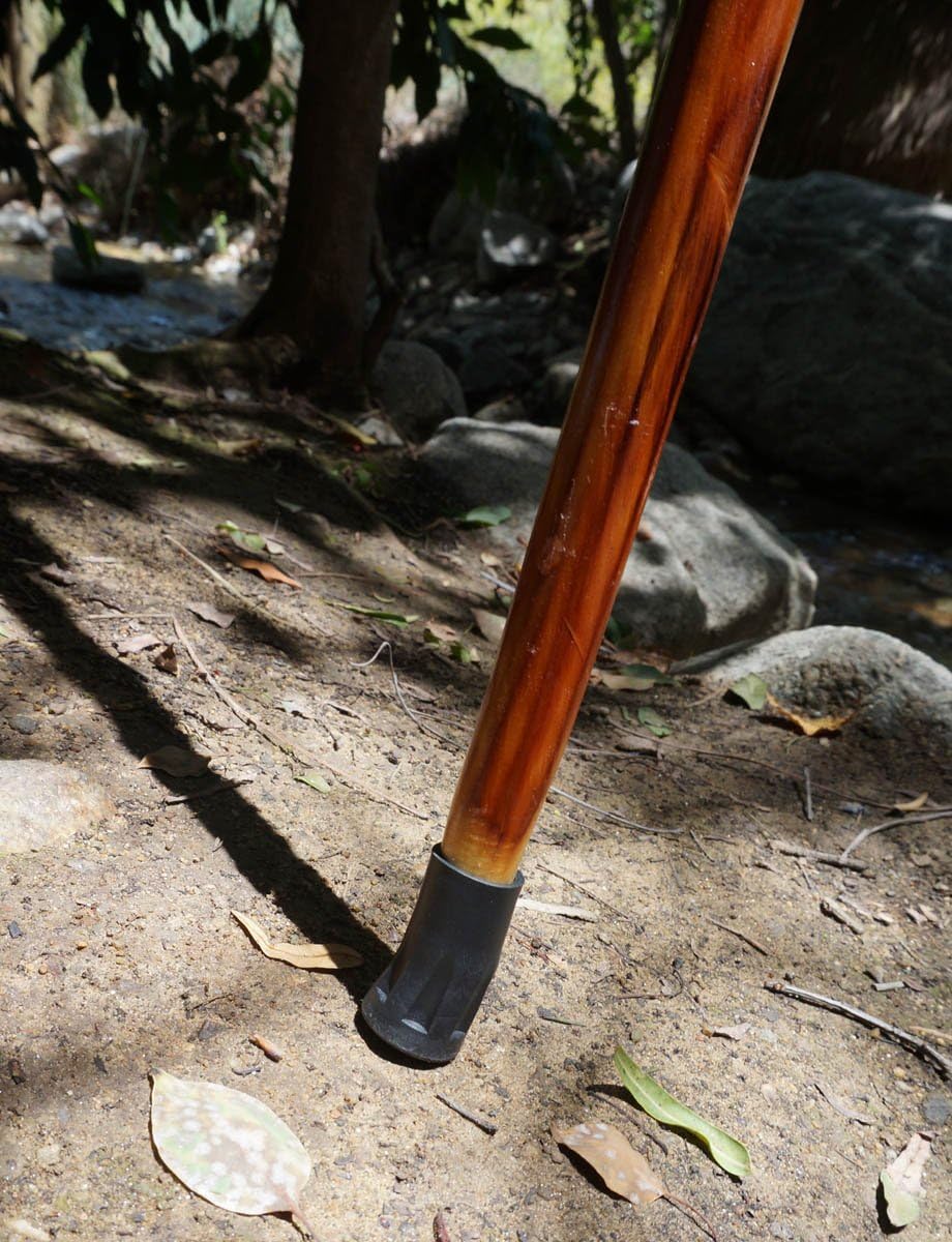 SE 60-Inch Natural Wood Walking Stick with Root Head & Steel Tip - Hand-Carved Floral Design, Huangtang Wood, Grooved Grip - WS631-60RH