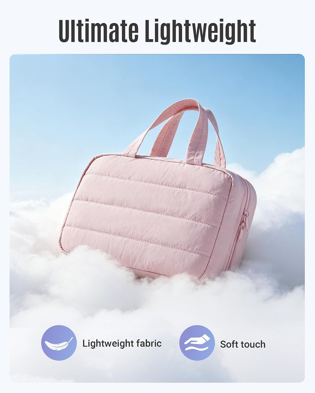 LIGHT FLIGHT Travel Toiletry Bag - Hanging Makeup Organizer for Women & Men