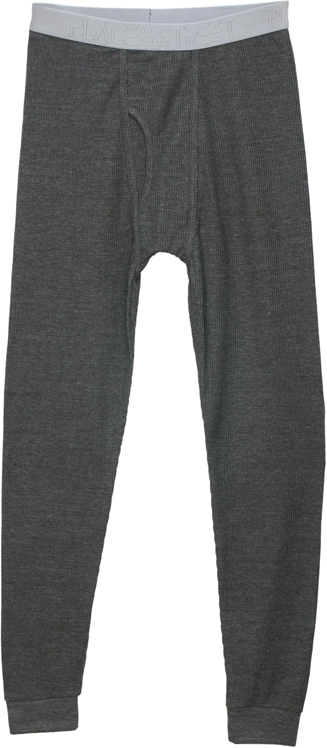 Thermal Underwear Pants for Men Long Johns Cotton Blend Base Layer Waffle Knit Bottoms Classic Cold Weather