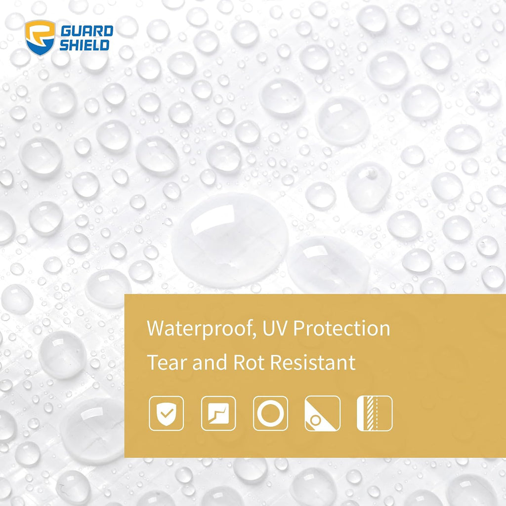 GUARD SHIELD Tarp White 12x12 Feet Multi Purpose Waterproof Poly Tarp Cover 5mil (2-Pack)