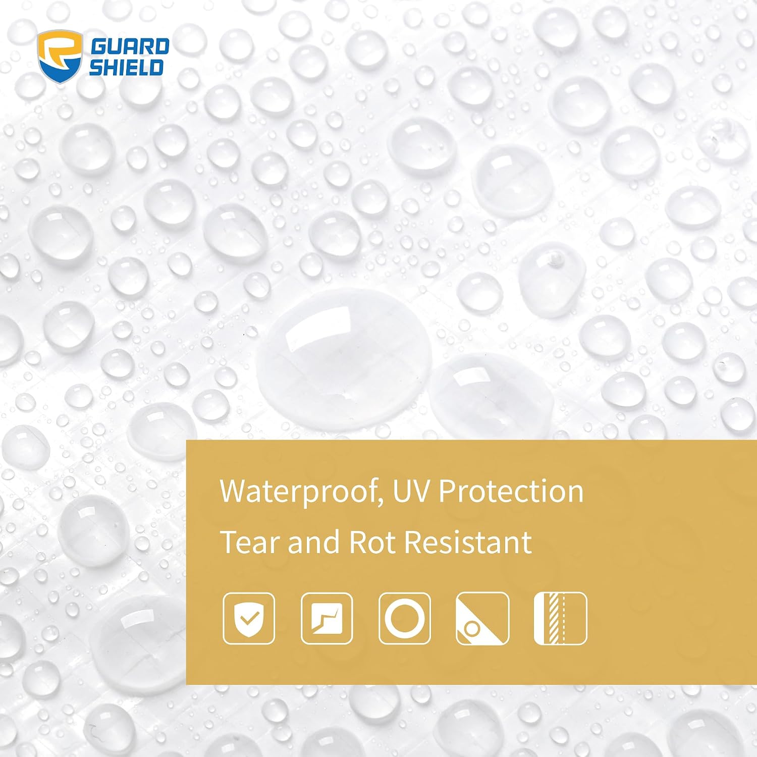 GUARD SHIELD Tarp White 12x16 Feet Multi Purpose Waterproof Poly Tarp Cover 5mil (2-Pack)