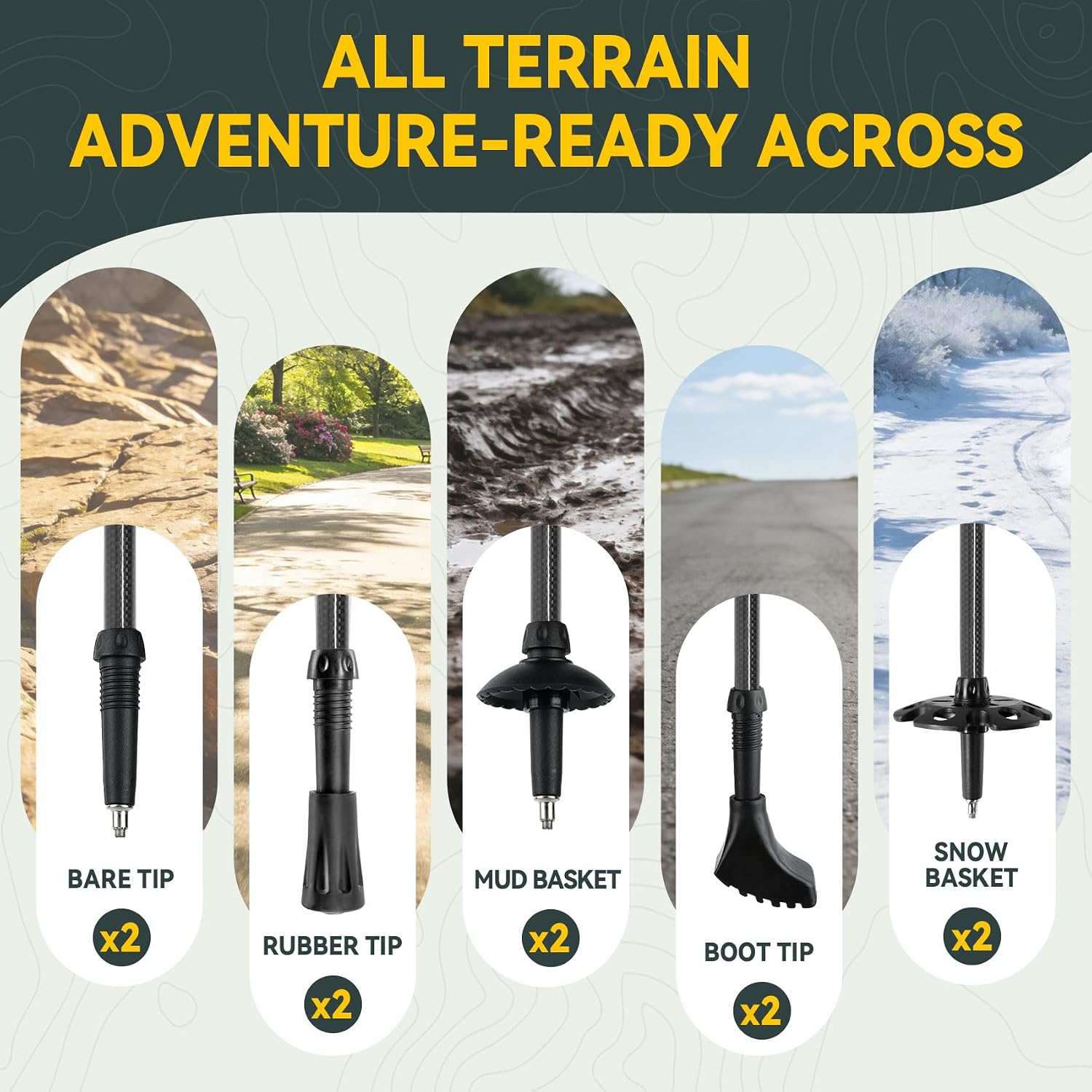 Clostnature Carbon Fiber Collapsible Trekking Poles for Hiking, Walking
