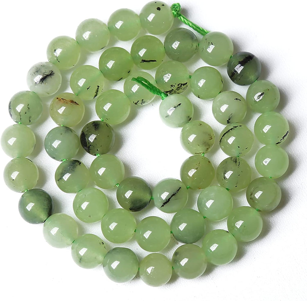 12MM 32PCS Natural Stone Prehnite Jade Loose Beads for Jewelry Making DIY Bracelet Necklace